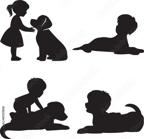 Loyal Dog Sitting Silhouette

Playful Puppy Running Vector

Dog with Paw Up Silhouette Scene

Alert Guard Dog Vector Design

Dog and Owner Walking Silhouette