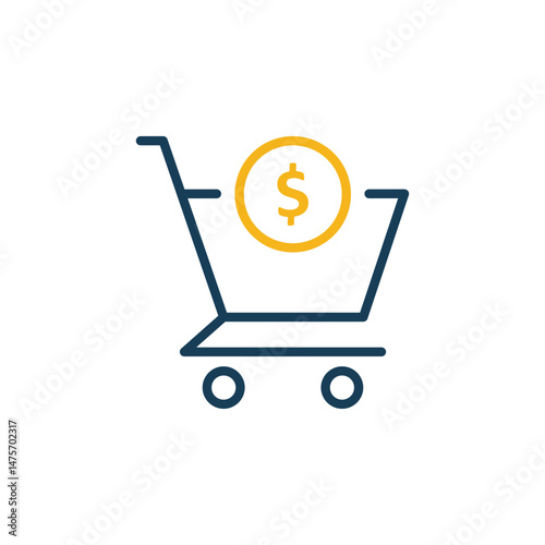 Shopping cart icon. E commerce icon. Online shopping icon. 