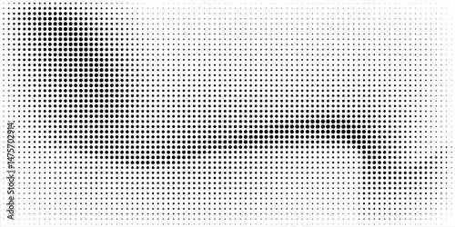 Grunge halftone gradient texture. Fading grit noise background. Sandy gritty wallpaper. Retro pixelated backdrop. Black and white anime or manga comic overlay. Vector textured graphic design