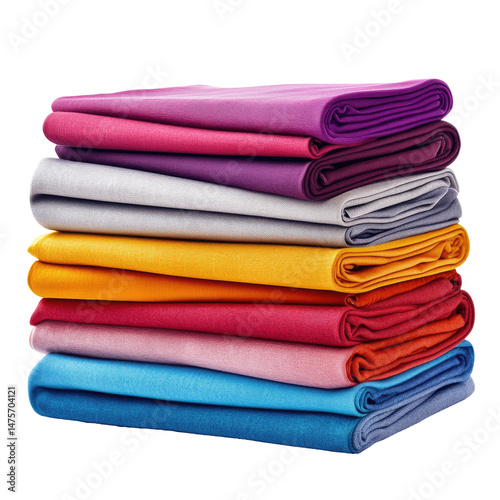 Stack of colorful fabric rolls