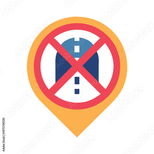 No parking location pin icon on a black background
