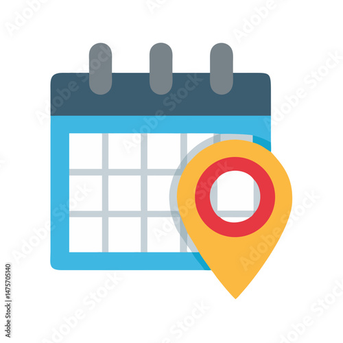 Calendar icon with location pin marking specific date