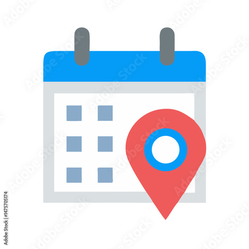 Calendar and location pin icon for scheduling events