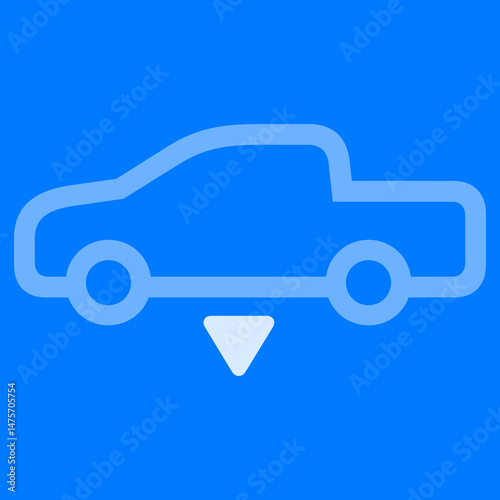 Pickup Truck with Down Arrow