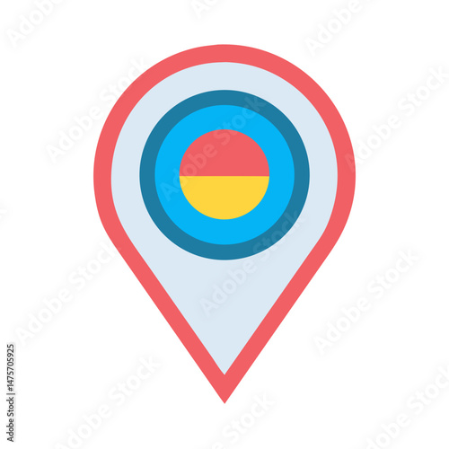 Free Download Modern location pin icon with vibrant concentric circles - GFXLoad