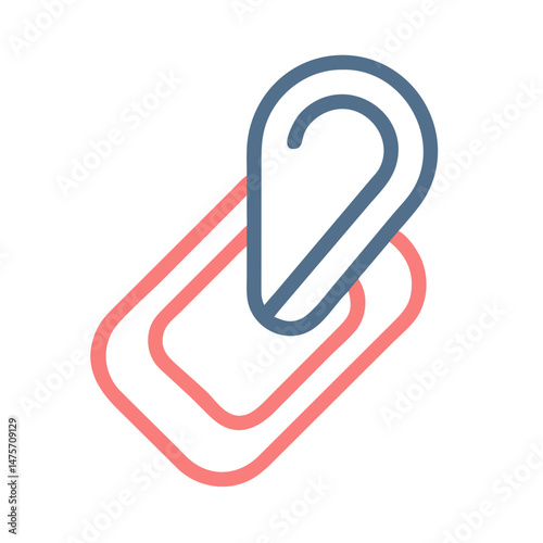 Interlocking paperclips abstract illustration on black background design element