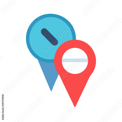 Dual location pin markers denoting different business locations Free Download Dual location pin markers denoting different business locations - GFXLoad