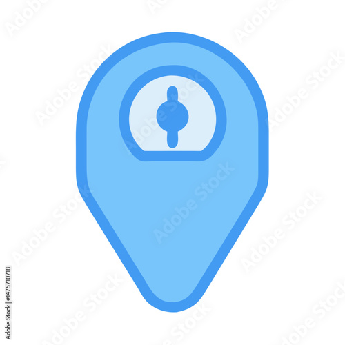 Simple light blue navigation icon for maps and location