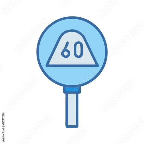Simple flat vector illustration of minimum speed limit sign