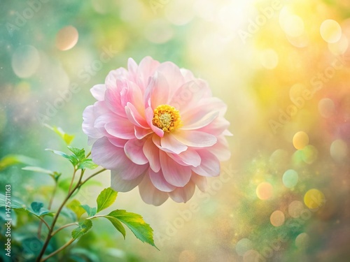 Double Exposure: Pastel Pink Flower Bloom Watercolor Painting