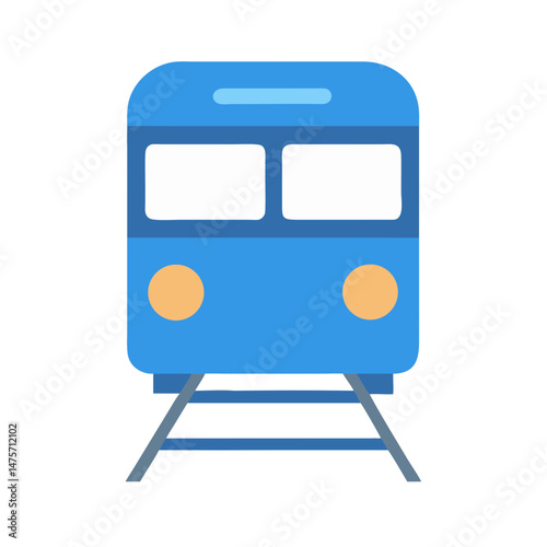 Blue train on a black background graphic illustration