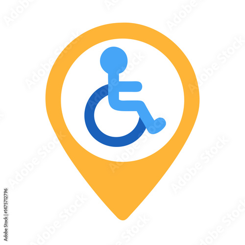 Handicap access location pin for web or app design