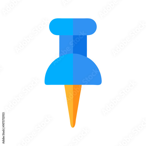 Stylized push pin icon illustration against black background