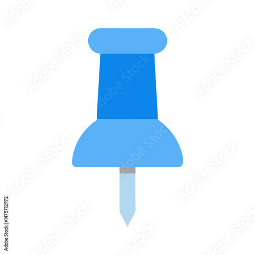 Simple blue pushpin on black background for various usages