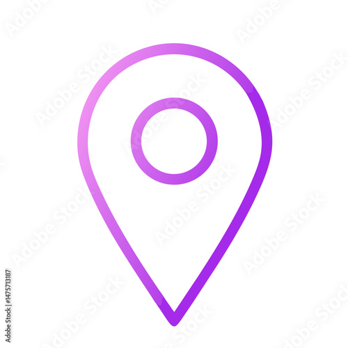 Gradient map pin icon on a black background