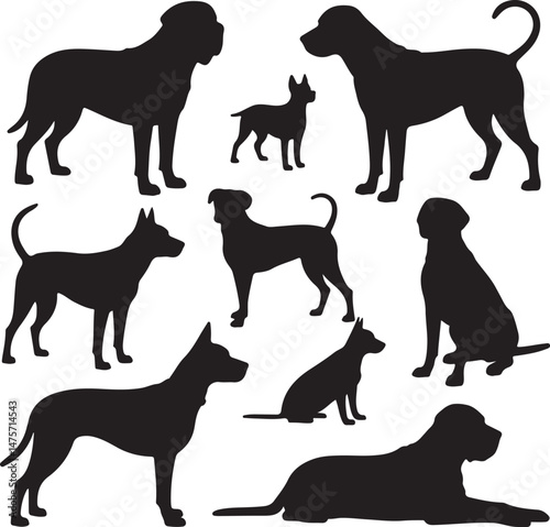 A striking black silhouette of a dog with a long tail sniffing the ground. It captures the simple, 
yet powerful, beauty of canine companionship. 
