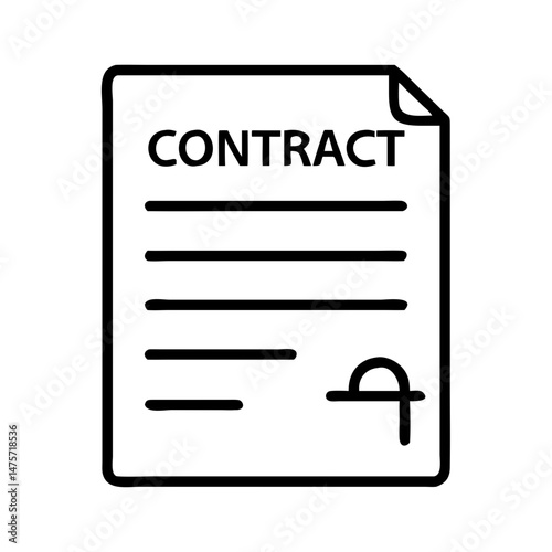 Contract document with signature lines and header in simple design  
