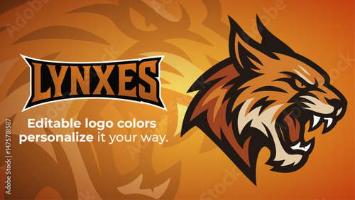 Fierce Roaring Lynx Mascot Logo – Wild Cat Vector Illustration for Esports, Teams, and Gaming Brands
