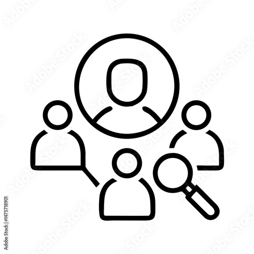 Line art illustration of people networking and searching for connections  