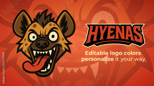 Crazy Hyena Mascot Logo – Funny Wild Animal Vector for Esports and Entertainment Branding
