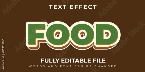 Food Green Text Effect With Brown Background