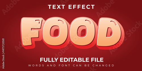 Food Pink And Cream Text Effect With Maroon Background