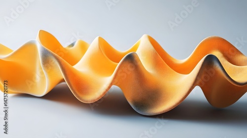 Abstract wavy form in warm tones, digitally rendered.