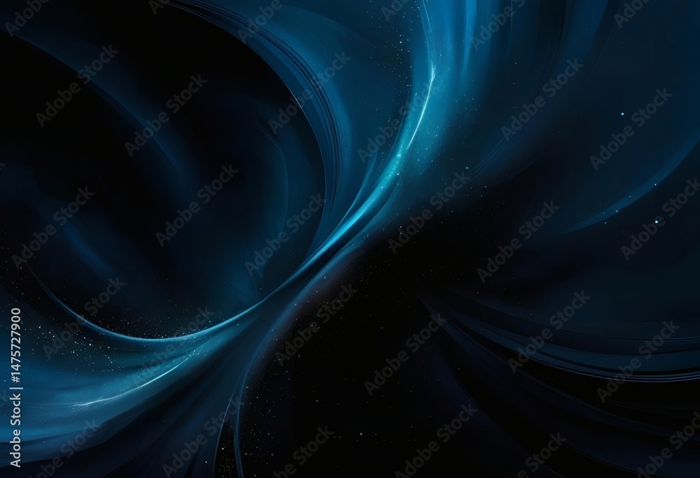 Obraz premium Abstract Dark Blue Fluid Art with Light Blue Swirls Background for Modern and Serene Designs