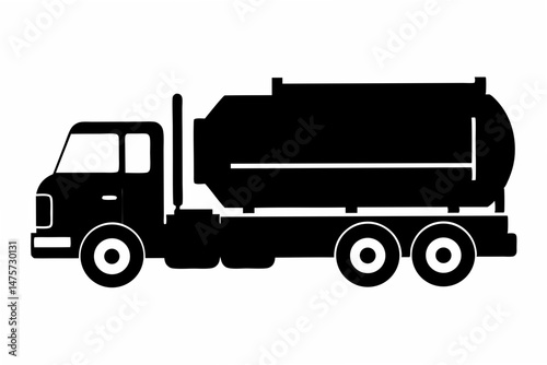 tanker truck  silhouette vector illustration white background
