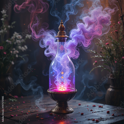 Lamp Of Wishes - Magic Smoke Coming Out Of The Bottle
