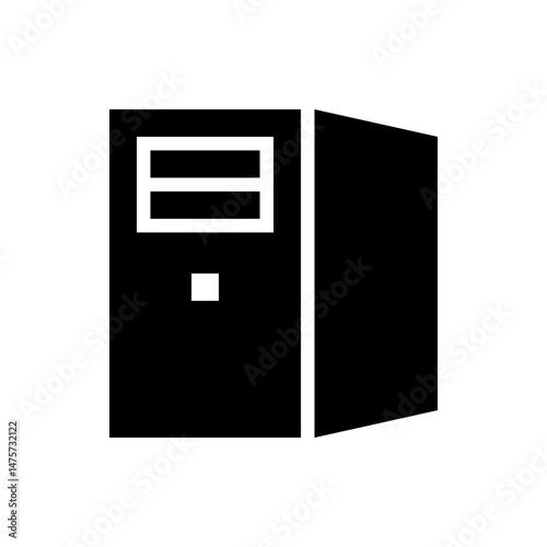 Abstract black and white microsoft office icon with rectangular and square shapes and perspective view