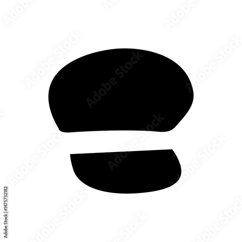 Illustration of a single black footprint on a white background showing a human foot impression clearly