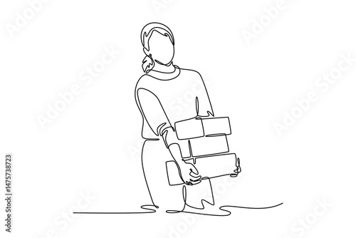 Business startup concept. Single line draw design. Vector graphic illustration