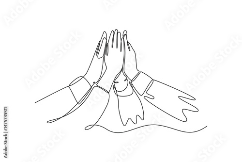 Business startup concept. Single line draw design. Vector graphic illustration
