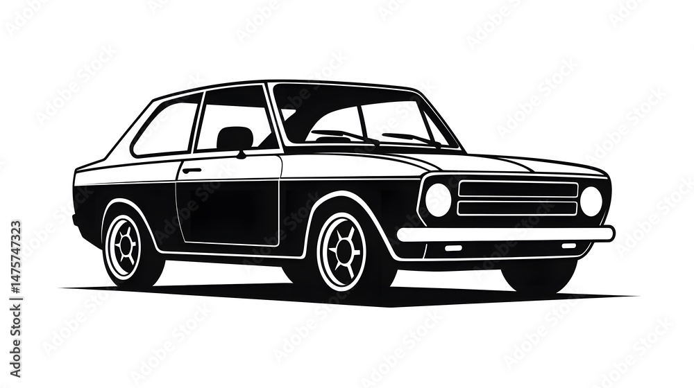 Obraz premium Silhouette Car Vector Symbol Icon Design - Creative and Elegant Transportation Logo Concept