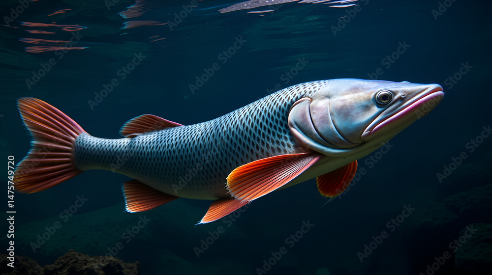 Naklejka premium African lungfish, Ai Generated