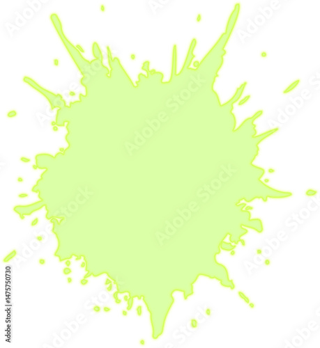 Fluorescent drop featuring complex outlines and internal texture variations for a rich toxic appearance.