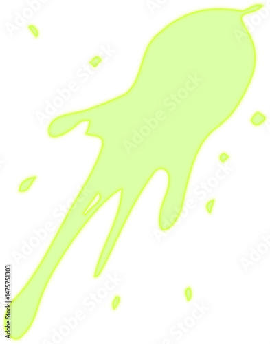 Solid ink dot with subtle heart shape outlined by fluid smears.