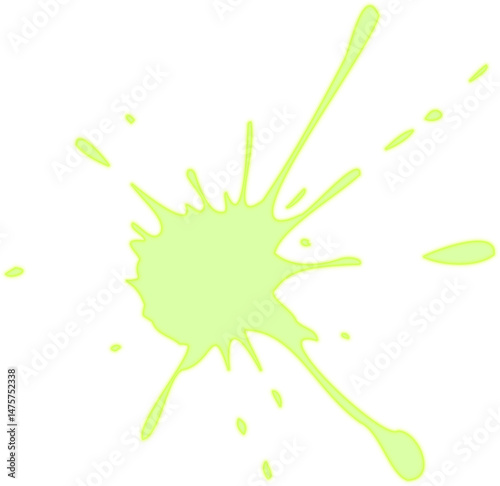 Fine spatter composed of tiny ink droplets in an uneven spray pattern.