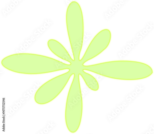 Star petal form shaped with symmetrical rounded arms extending from the center in a star-flower layout.