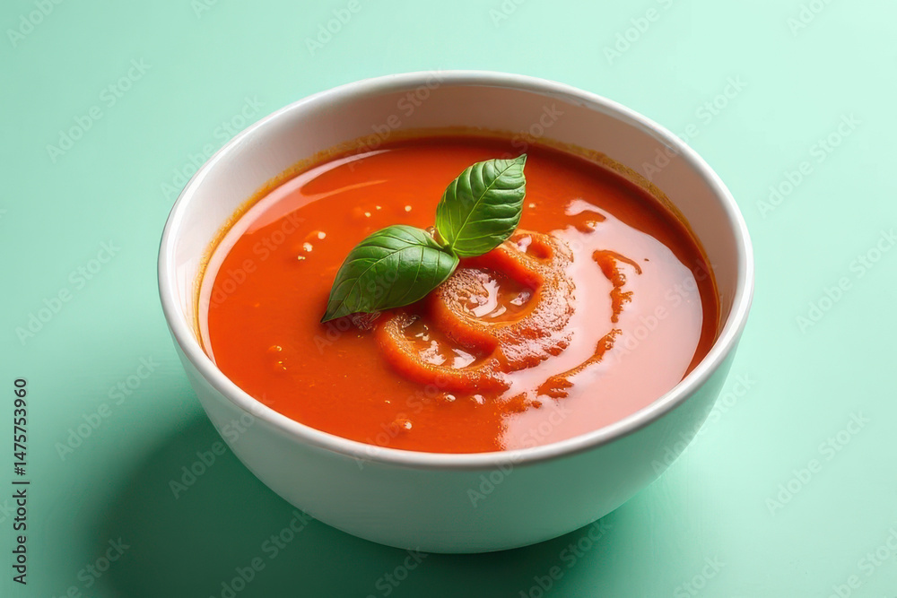 Tempting Tomato Basil Soup: Clean Food Photography in Industrial Café Vibe