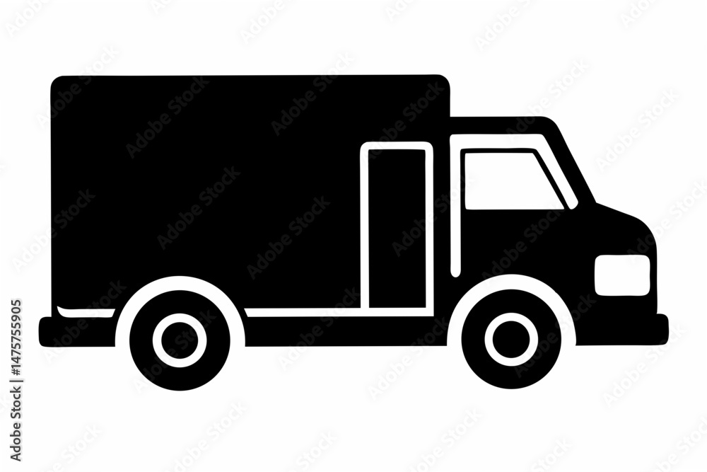 Fototapeta premium cargo truck silhouette vector