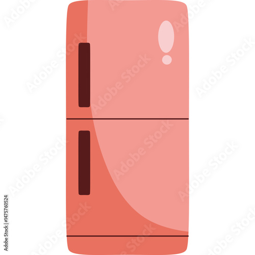 Modern Flat Style Refrigerator Vector Illustration for Kitchen Design