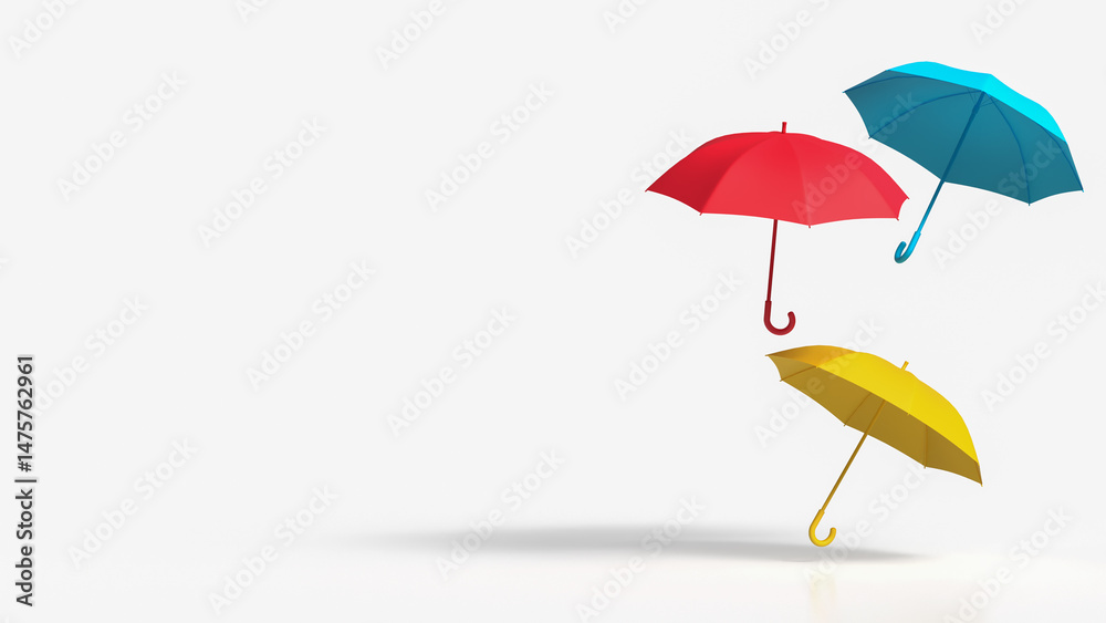 Obraz premium The Multi color Umbrella for weather concept 3d Rendering.