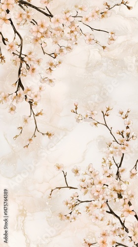Watercolor cherry blossom sakura painting