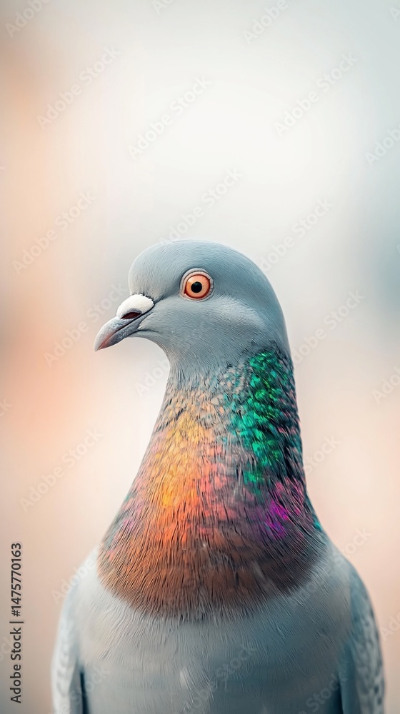 Fototapeta premium Close-up of a colorful pigeon