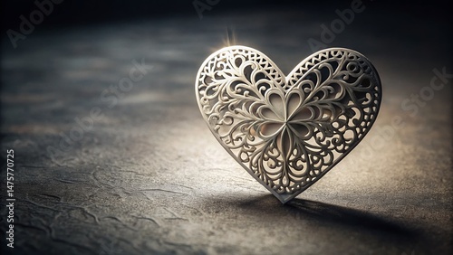 Romantic Low-Light Valentine's Day Heart Paper Cutout