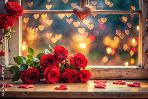 Romantic Valentine's Day Window Display: Roses, Hearts & Soft Lighting