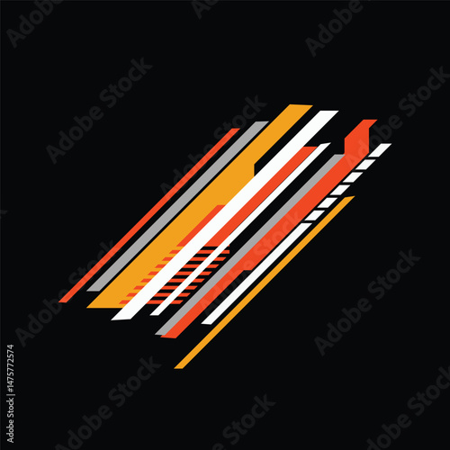 Racing car body wrap stripe sticker design.
