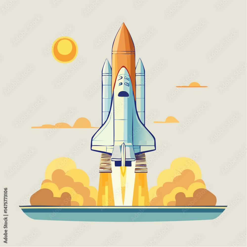 Obraz premium Space Shuttle Launch Vector